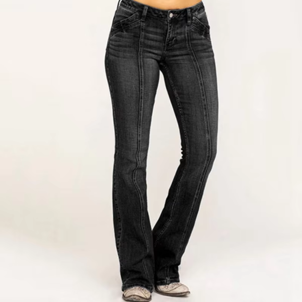 Channel 2023 New XS-4XL Washed Low Waist Bootcut Jeans Women - Image 4