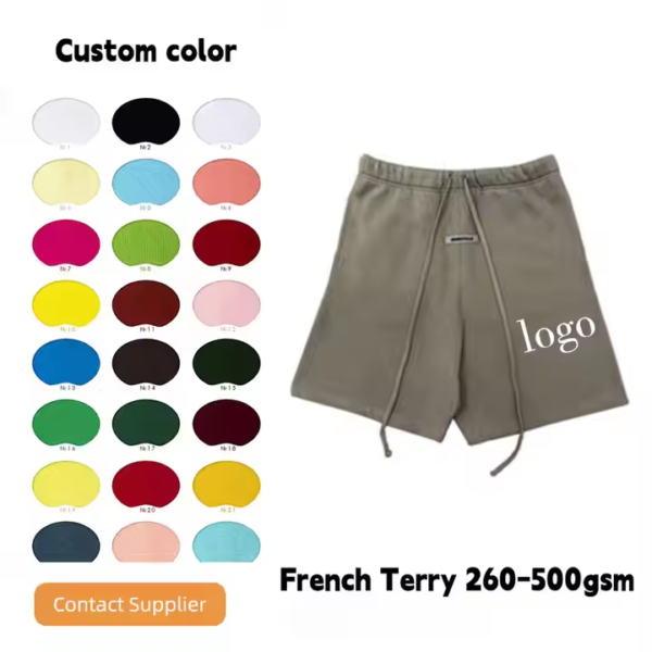Hot Selling Style High Quality Shorts Reflective French Terry Cotton Shorts Men - Image 4