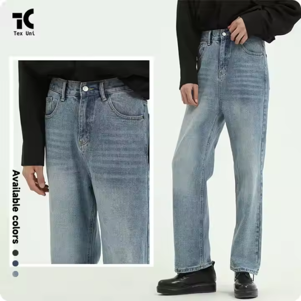 High Street Style Straight-Leg Jeans Retro Men's Loose Trousers Trend Pantalon Homme Jeans - Image 4