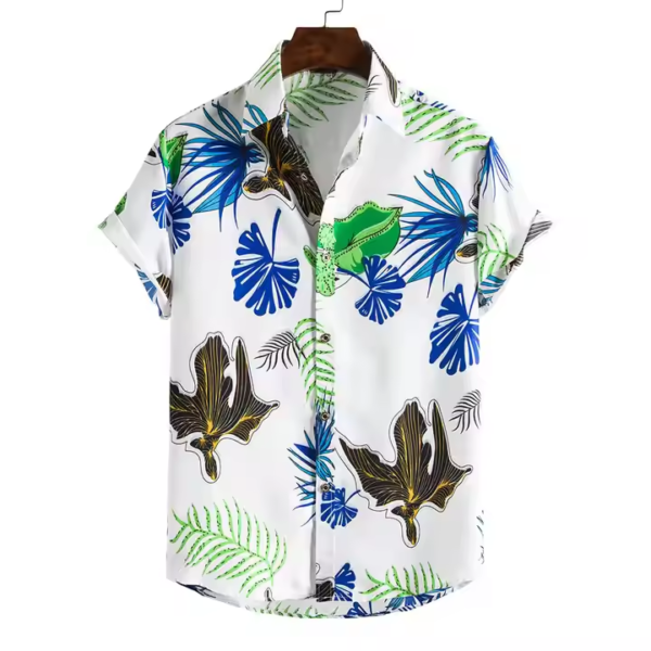 Men's Shirt Summer Vacation Hawaiian Men's Printed Casual Beach Shirt - Image 5
