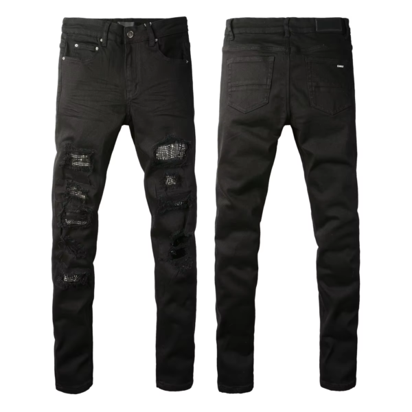 Jean Mens Trousers Biker Embroidery Ripped for Trend Cotton Fashion Jeans Men Pants Hip Jeans - Image 2