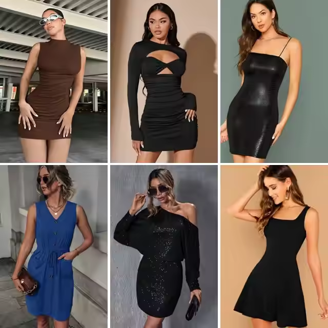 Women’s Summer Soft Long Sleeve Dress Straight Neck Slim Fit Casual Dress for Low Price Sale Used