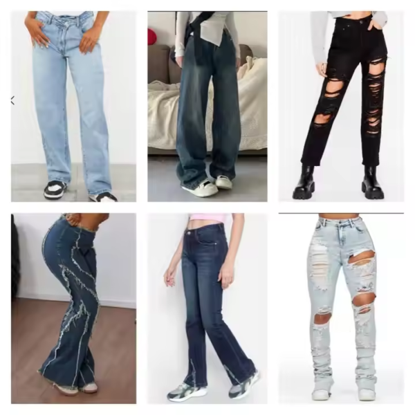 Wholesale of New Women's Fashionable High Waist Wide Leg Jeans Slim Fit Jeans Randomly Shipped - Image 2