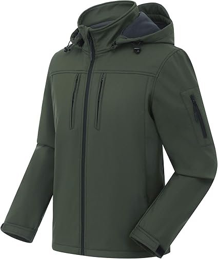 CREATMO US Men's Softshell Military Jacket Green