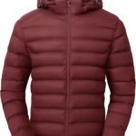 Gopune Men's Lightweight Puffer Jacket Wine Red