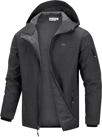Hooded Softshell Jacket Darkgrey Melange