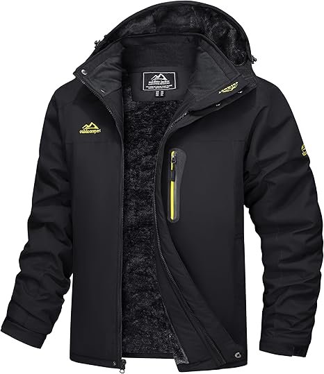 MAGCOMSEN Men's Winter Coats Water Resistant Snow Ski Jacket Black