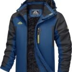 MAGCOMSEN Men's Winter Coats Water Resistant Snow Ski Jacket Denim Blue