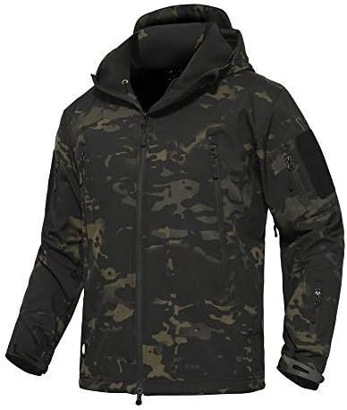 Men's Outdoor Waterproof Soft Shell Hooded Military Tactical Jacket