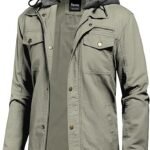 Pursky Men's Canvas Cotton Military Casual Field Jacket Light Olive